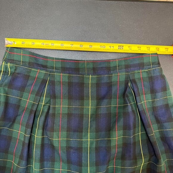 Lands’ End Tartan Pleated Skirt Sz 10 Schoolgirl Y2K 90s Green Blue Red Plaid - Picture 3 of 6